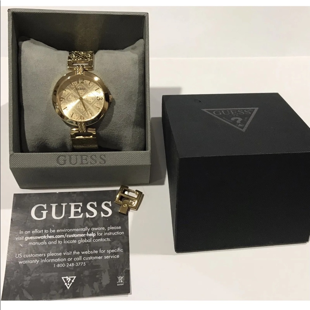 GUESS LADIES GOLD G LUXE WATCH W1228L2 IN MINT CONDITION. ONLY WORN A FEW TIMES - Picture 1 of 6